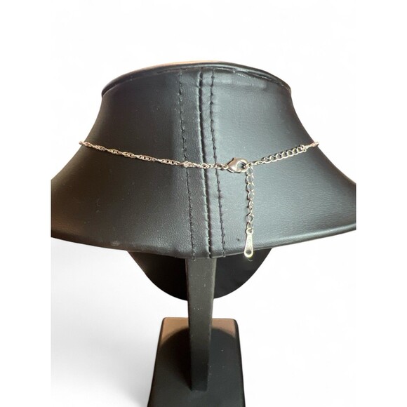 18K White Gold Plated Necklace with .925 Sterling Silver Rhinestone Pendant - Picture 3 of 5